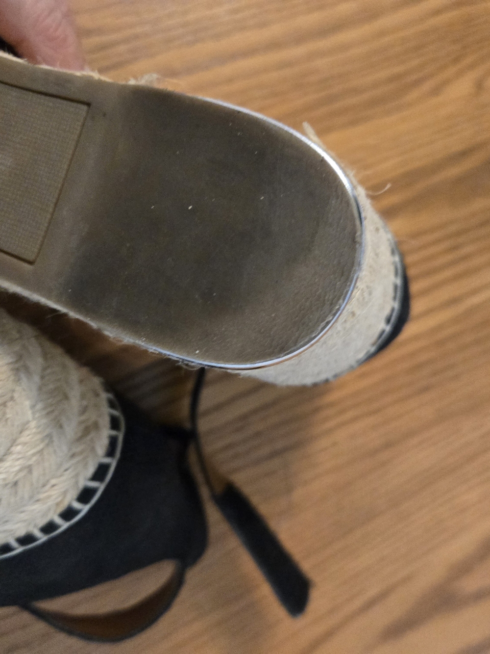 Franco Sarto Black Crisscross Espadrille Wedge Sandals - Size 10 - Picture 8 of 9